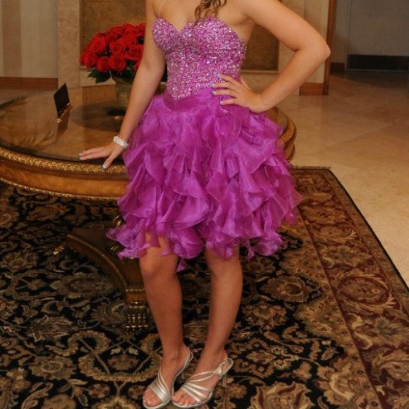 Short purple Clarisse prom dress - Picture 2 of 7